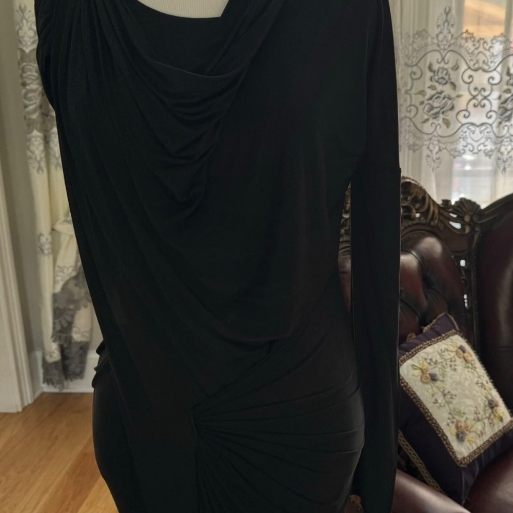 Alexander Wang Black Asymmetrical Draped Dress - Picture 14 of 16